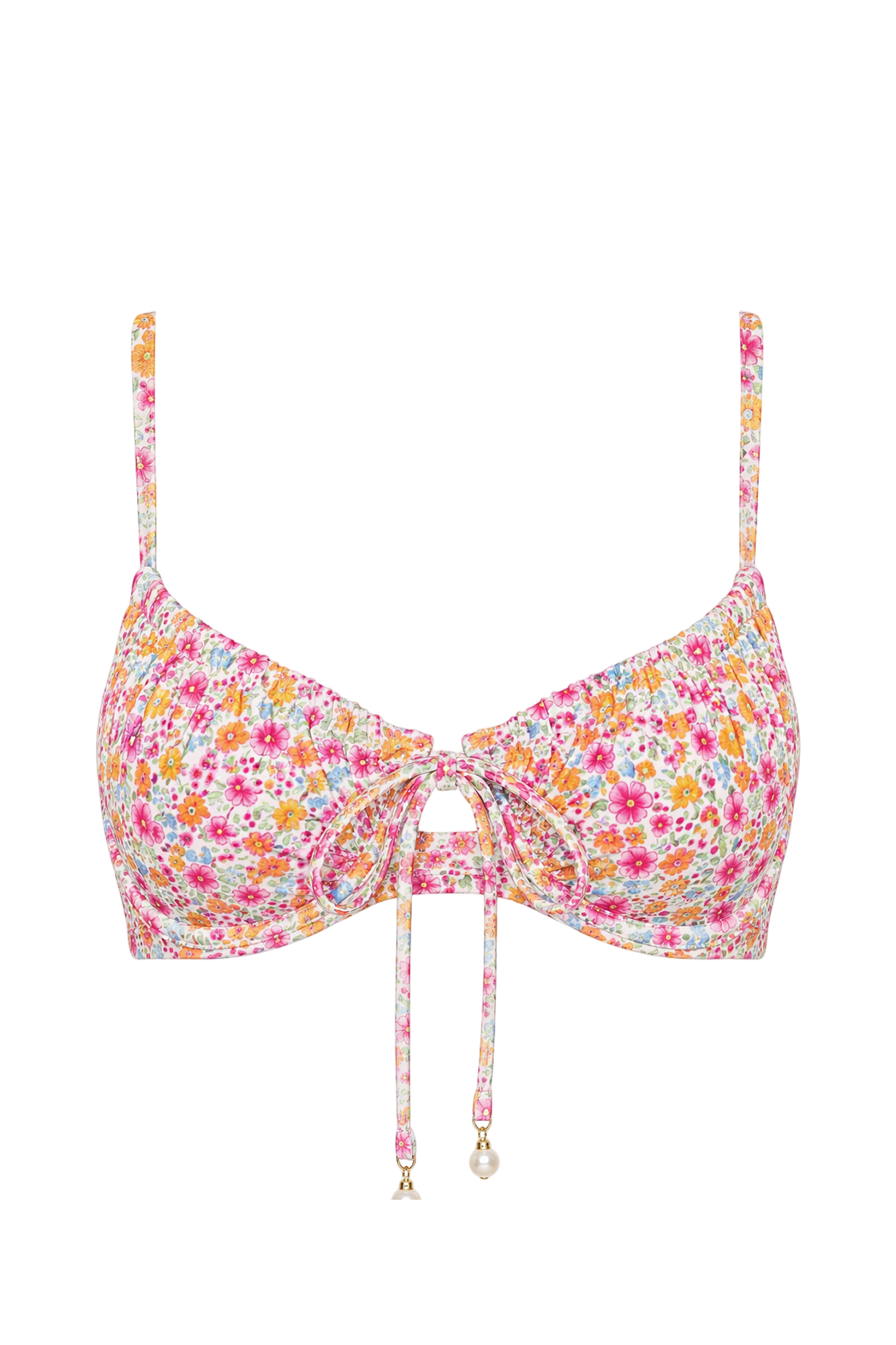 Pearl Tie-Front Bikini Top | SWBKT029