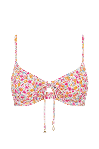Pearl Tie-Front Bikini Top | SWBKT029