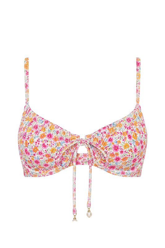 Pearl Tie-Front Bikini Top | SWBKT029