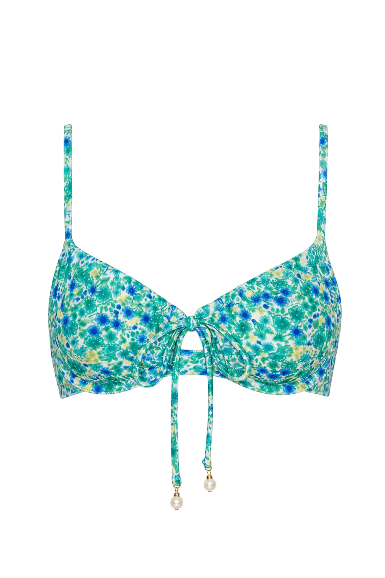 Pearl Tie-Front Bikini Top | SWBKT029