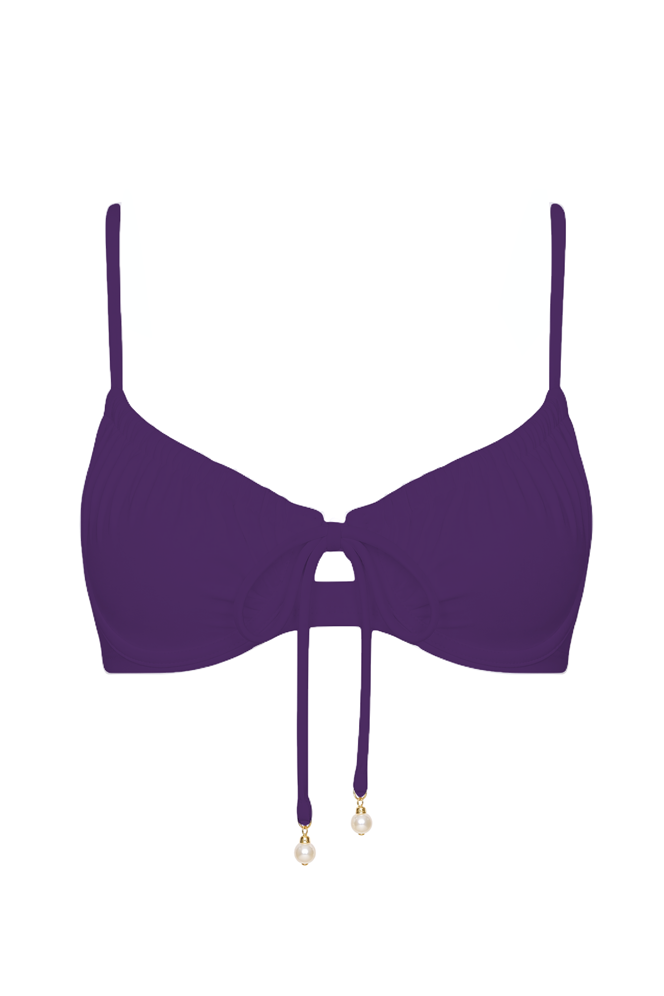 Pearl Tie-Front Bikini Top | SWBKT029