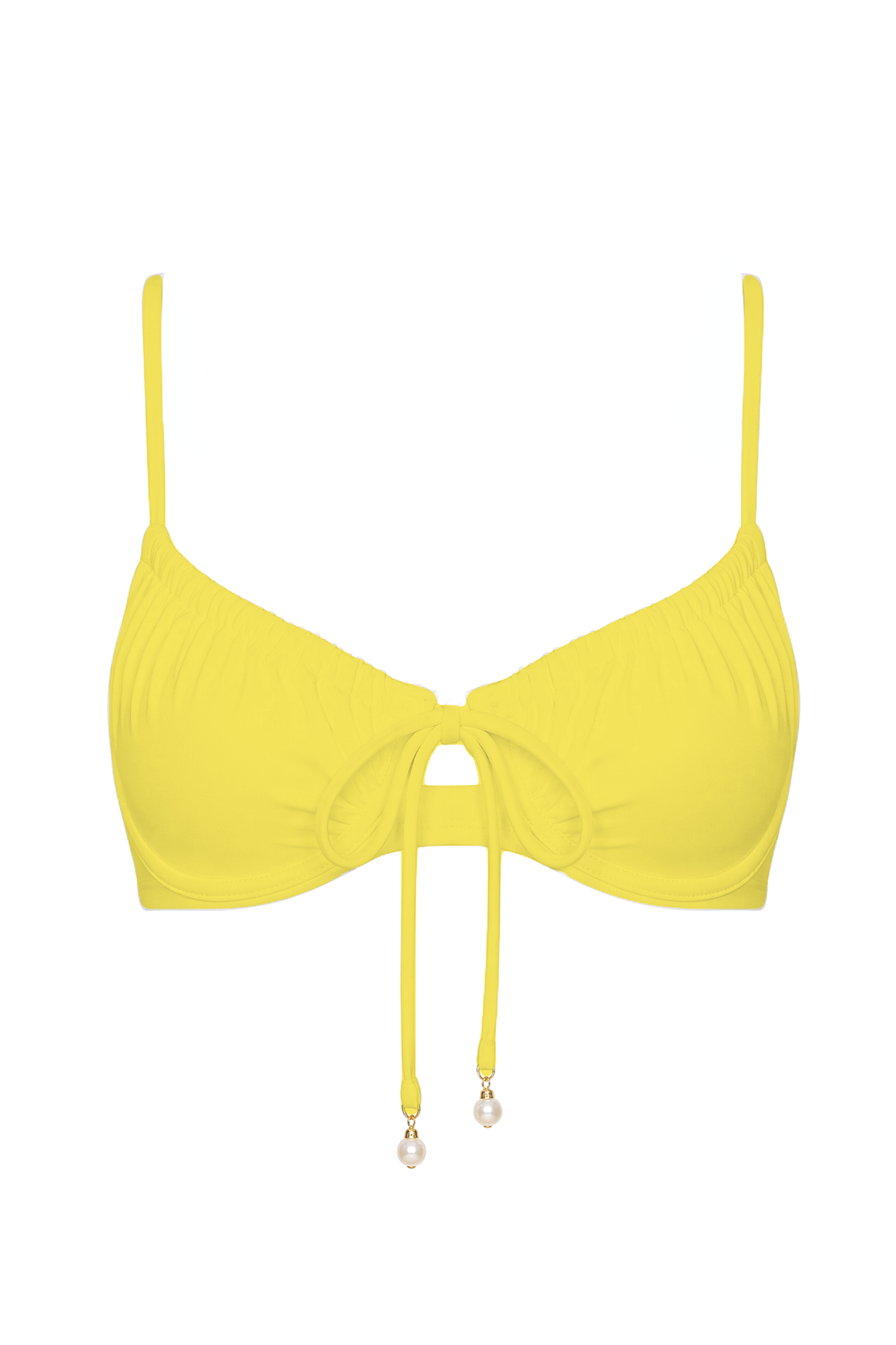 Pearl Tie-Front Bikini Top | SWBKT029