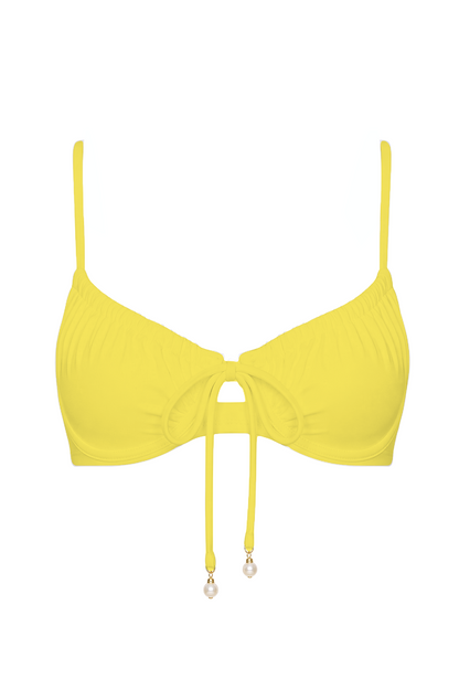 Pearl Tie-Front Bikini Top | SWBKT029
