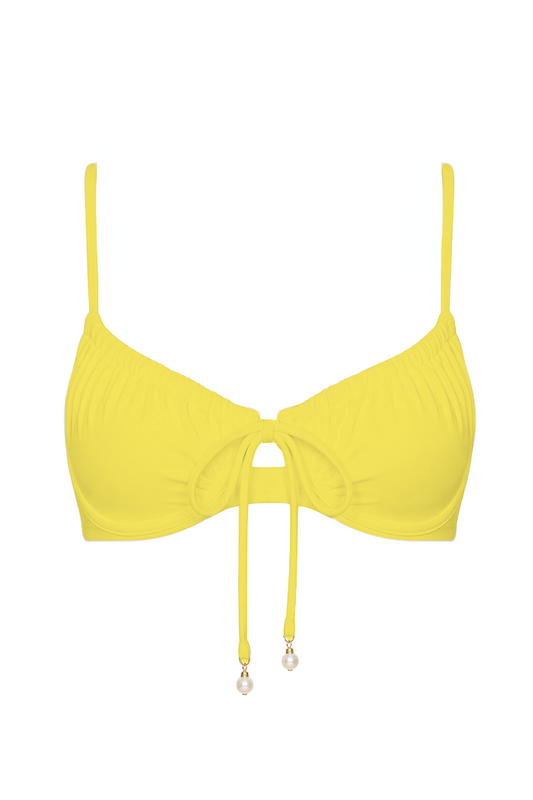 Pearl Tie-Front Bikini Top | SWBKT029