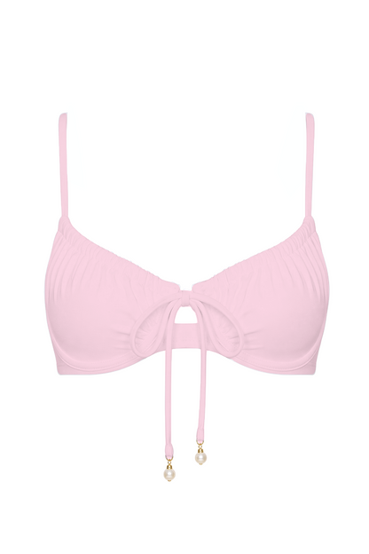 Pearl Tie-Front Bikini Top | SWBKT029