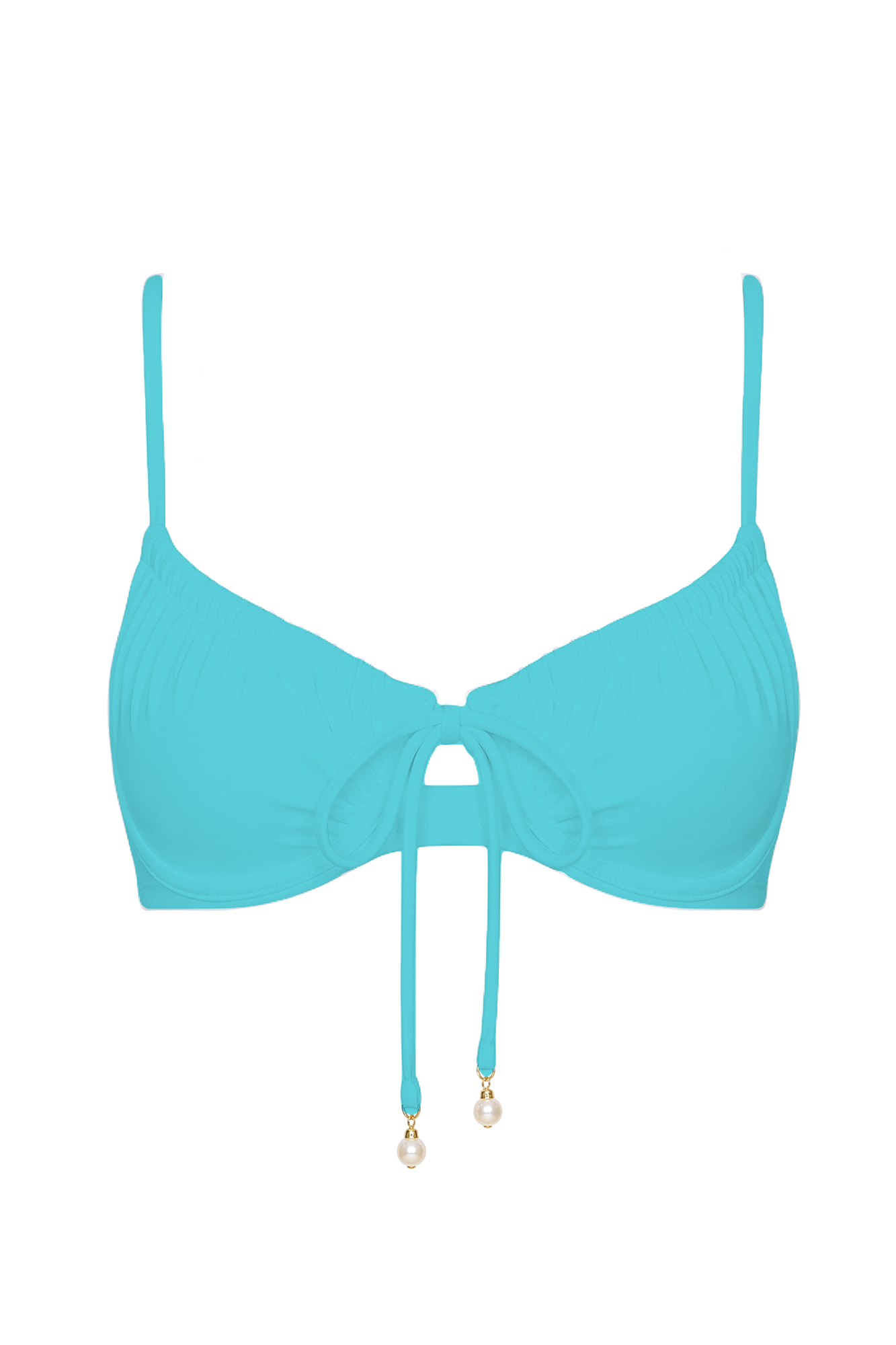 Pearl Tie-Front Bikini Top | SWBKT029