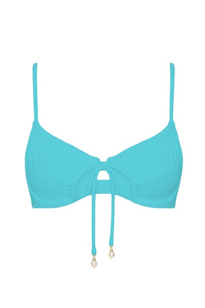 Pearl Tie-Front Bikini Top | SWBKT029