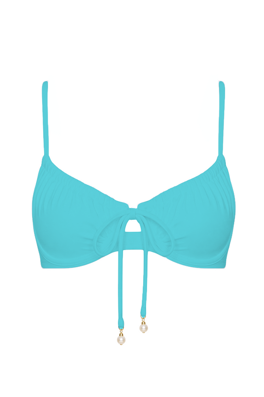 Pearl Tie-Front Bikini Top | SWBKT029