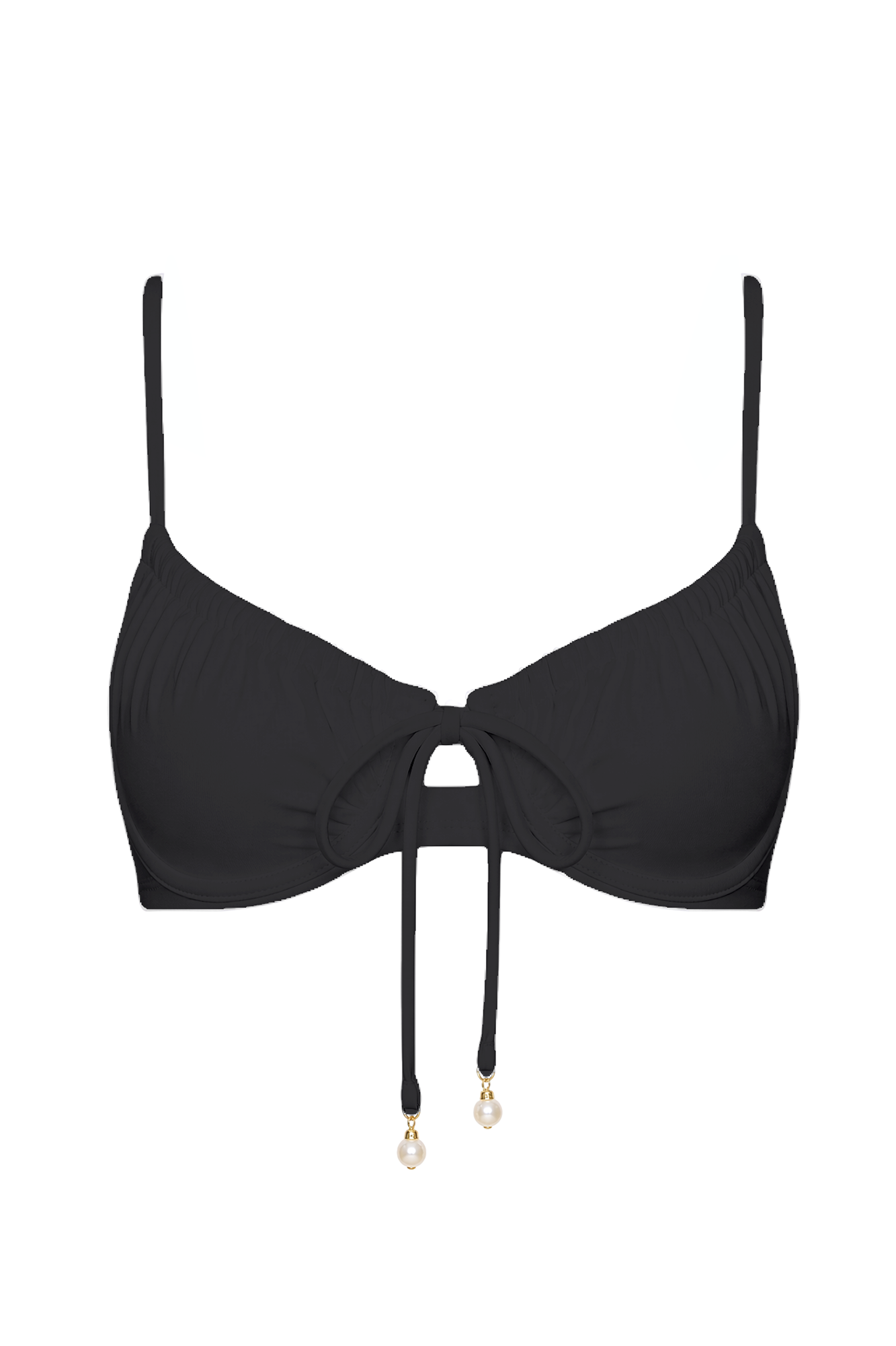 Pearl Tie-Front Bikini Top | SWBKT029