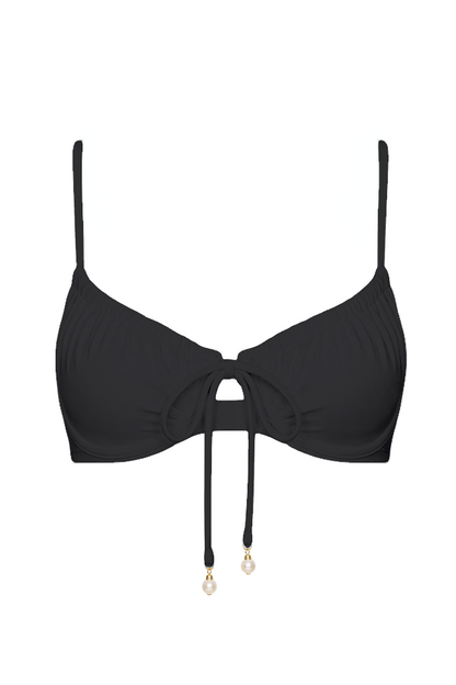 Pearl Tie-Front Bikini Top | SWBKT029