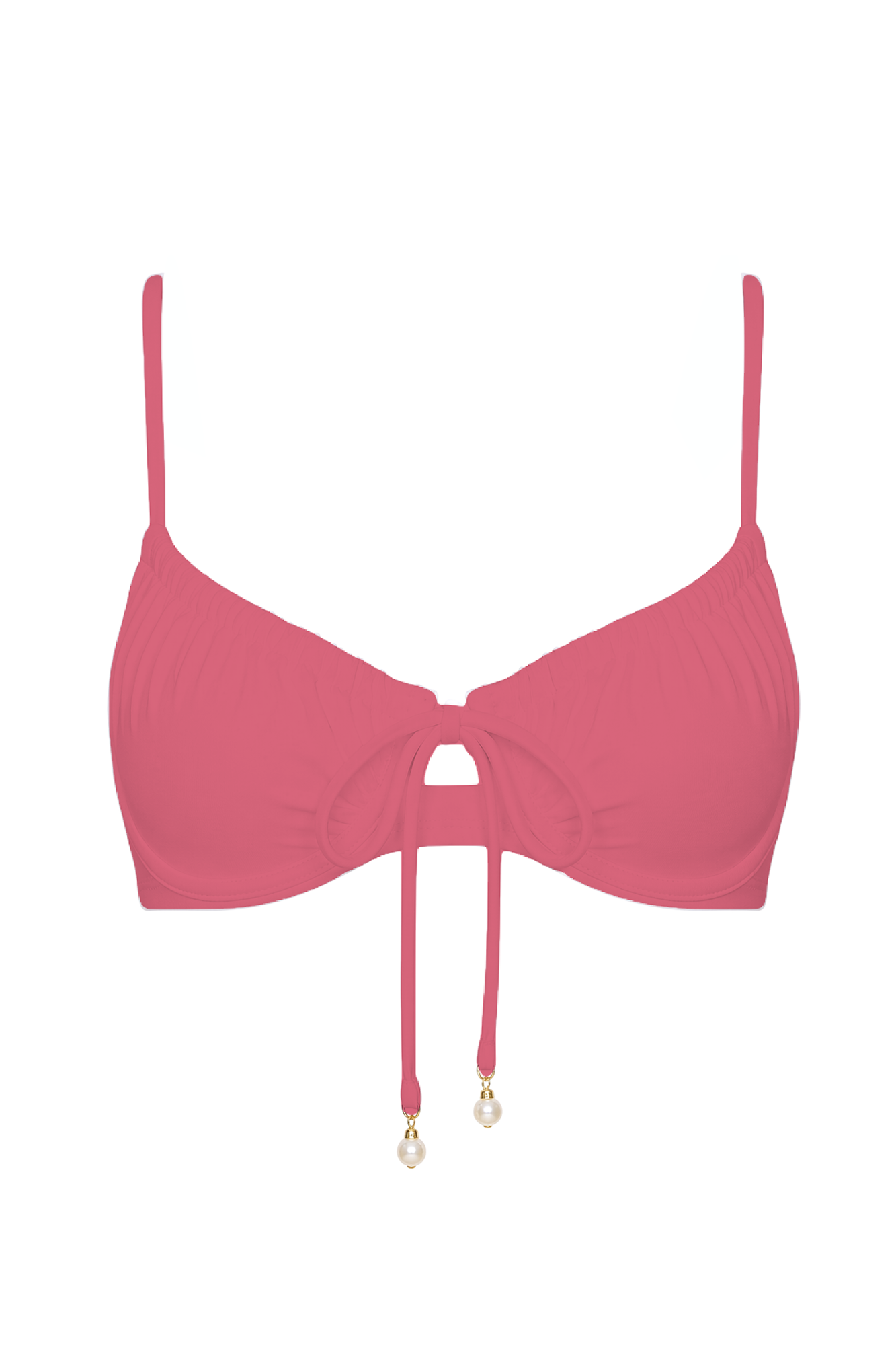 Pearl Tie-Front Bikini Top | SWBKT029