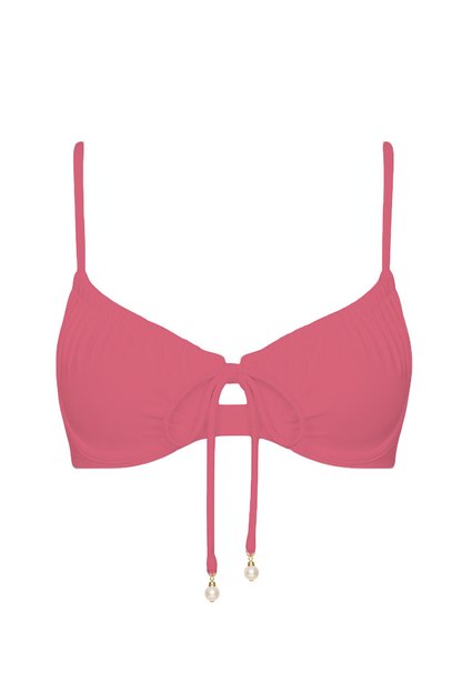 Pearl Tie-Front Bikini Top | SWBKT029
