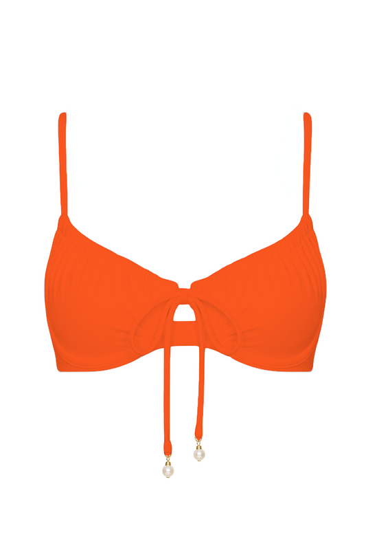Pearl Tie-Front Bikini Top | SWBKT029