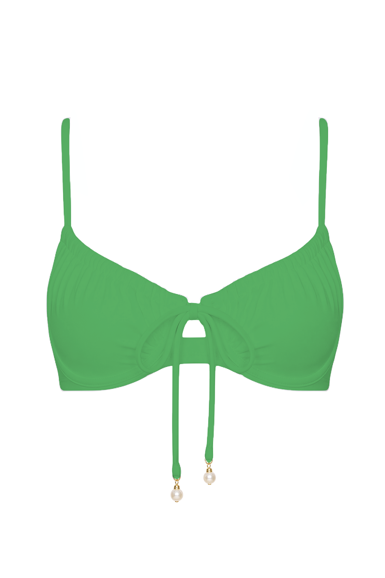 Pearl Tie-Front Bikini Top | SWBKT029