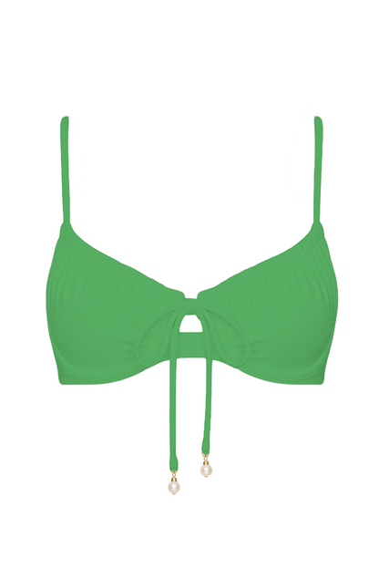 Pearl Tie-Front Bikini Top | SWBKT029