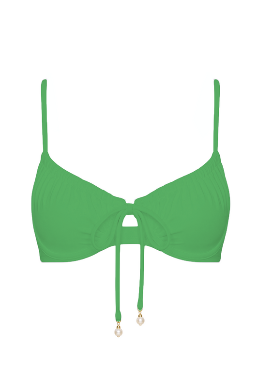 Pearl Tie-Front Bikini Top | SWBKT029