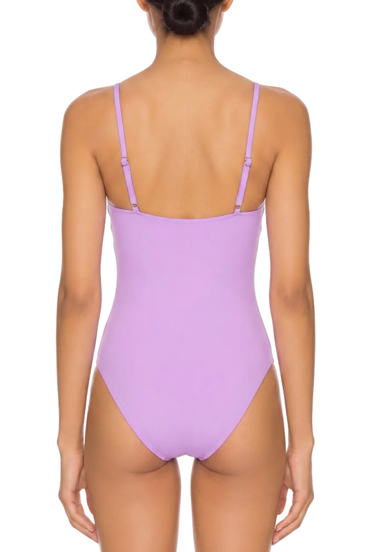 Adjustable Thin Strap Ring Detail One Piece Swimsuit