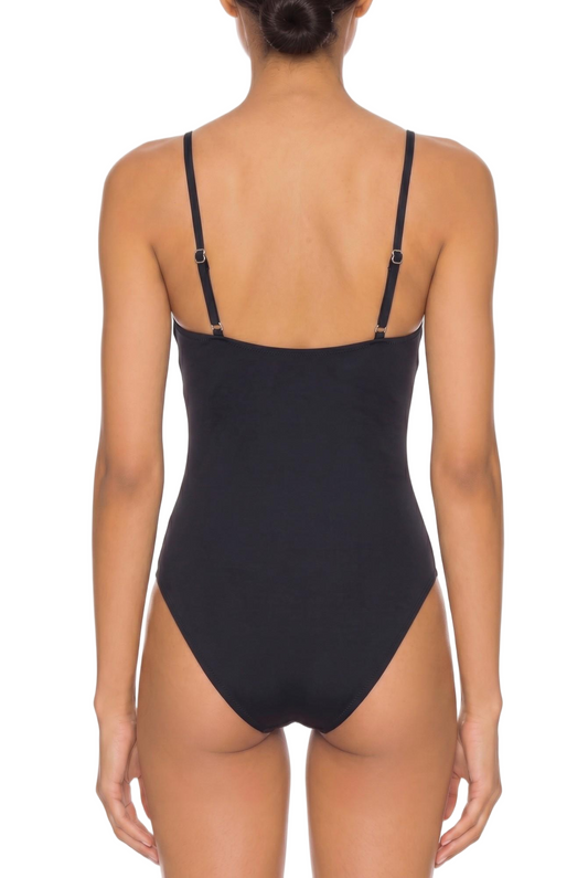 Adjustable Thin Strap Ring Detail One Piece Swimsuit