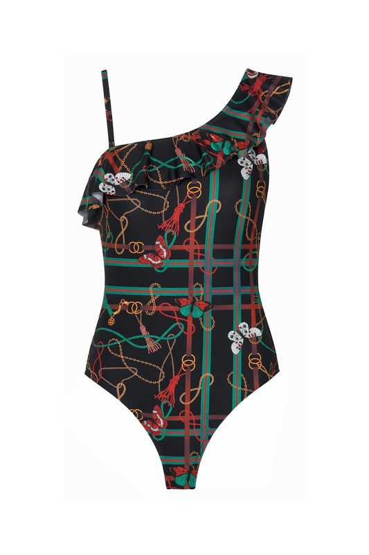 Ruffle One-Shoulder One-Piece | SWOP004