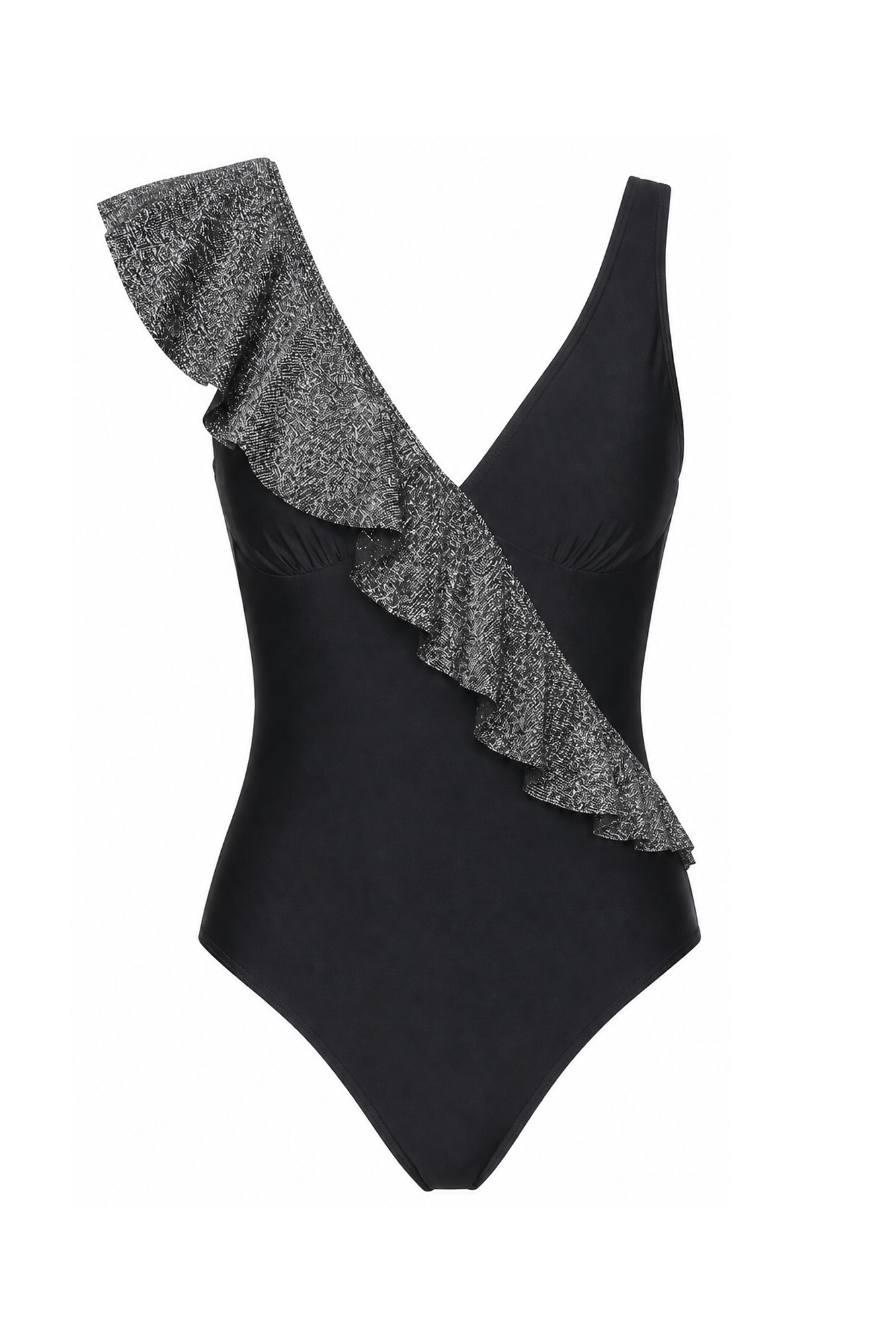 V-Neck Ruffle One-Piece Swimsuit | SWOP006