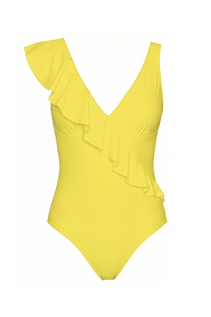 V-Neck Ruffle One-Piece Swimsuit | SWOP006