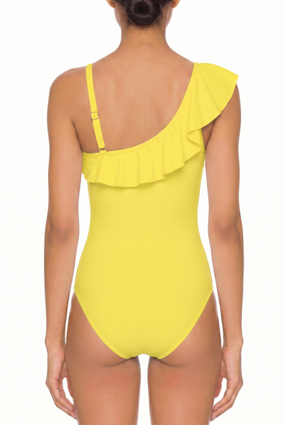 V-Neck Ruffle One-Piece Swimsuit | SWOP006