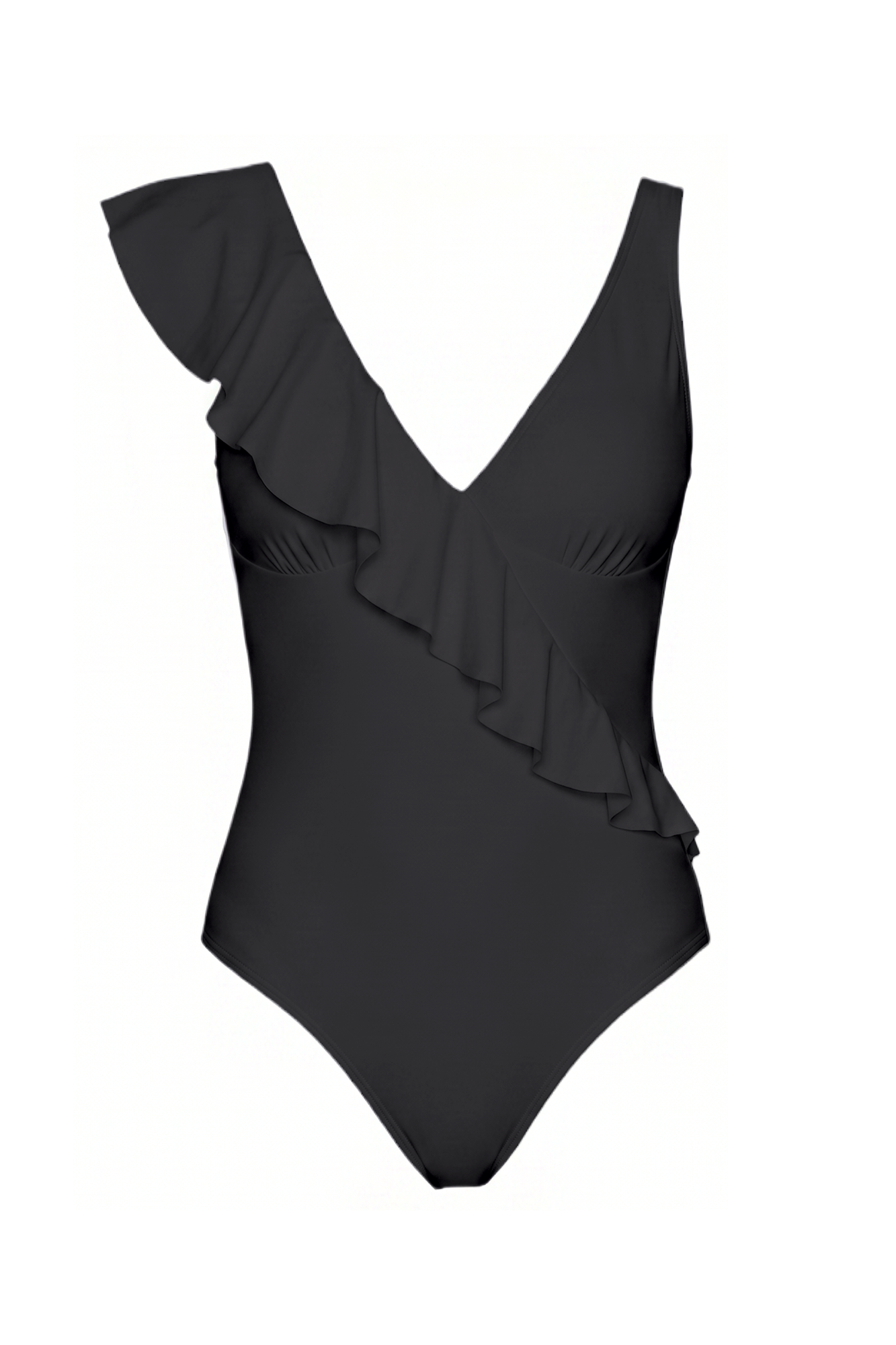 V-Neck Ruffle One-Piece Swimsuit | SWOP006