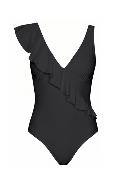 V-Neck Ruffle One-Piece Swimsuit | SWOP006