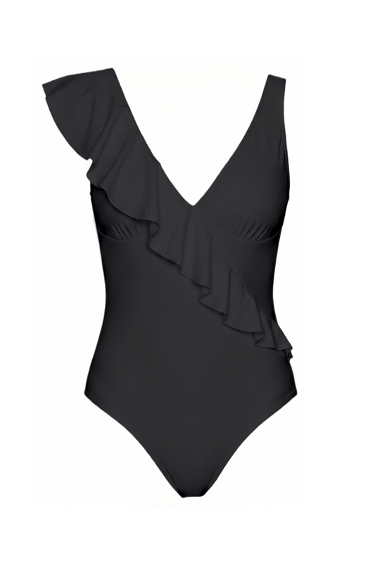 V-Neck Ruffle One-Piece Swimsuit | SWOP006