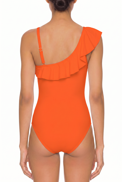 V-Neck Ruffle One-Piece Swimsuit | SWOP006