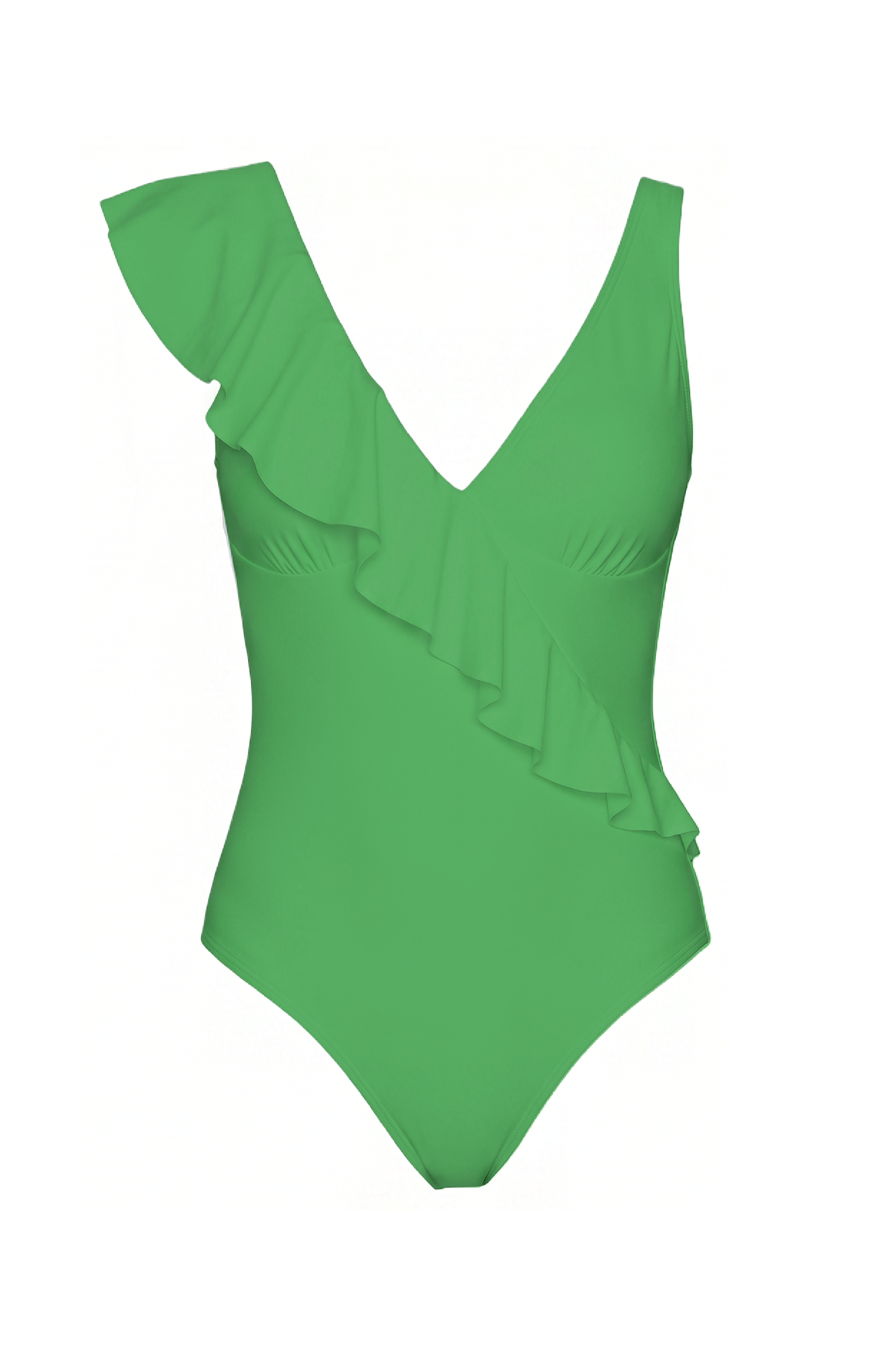 V-Neck Ruffle One-Piece Swimsuit | SWOP006