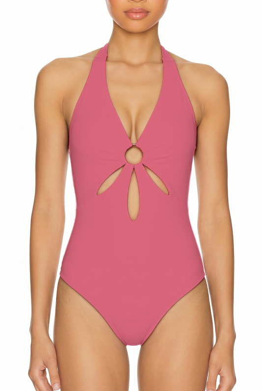 Halter Keyhole One-Piece Swimsuit | SWOP009
