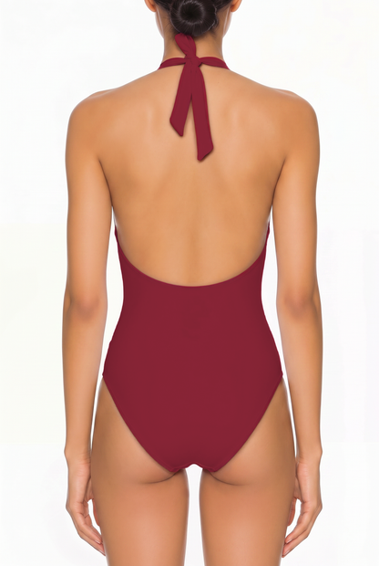 Halter Keyhole One-Piece Swimsuit | SWOP009