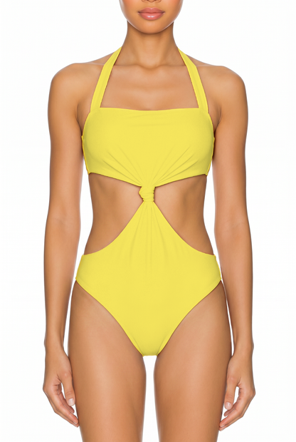 Halter Knot Cutout One-Piece | SWOP012