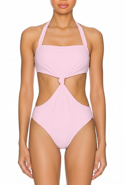 Halter Knot Cutout One-Piece | SWOP012