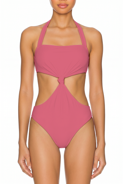 Halter Knot Cutout One-Piece | SWOP012