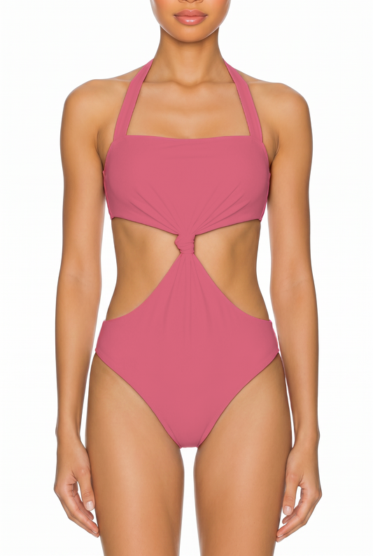 Halter Knot Cutout One-Piece | SWOP012