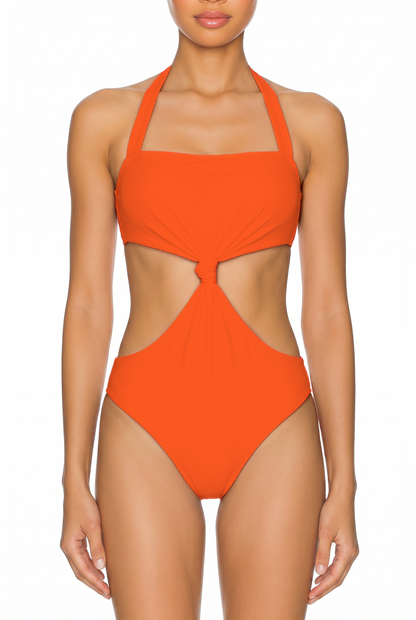 Halter Knot Cutout One-Piece | SWOP012