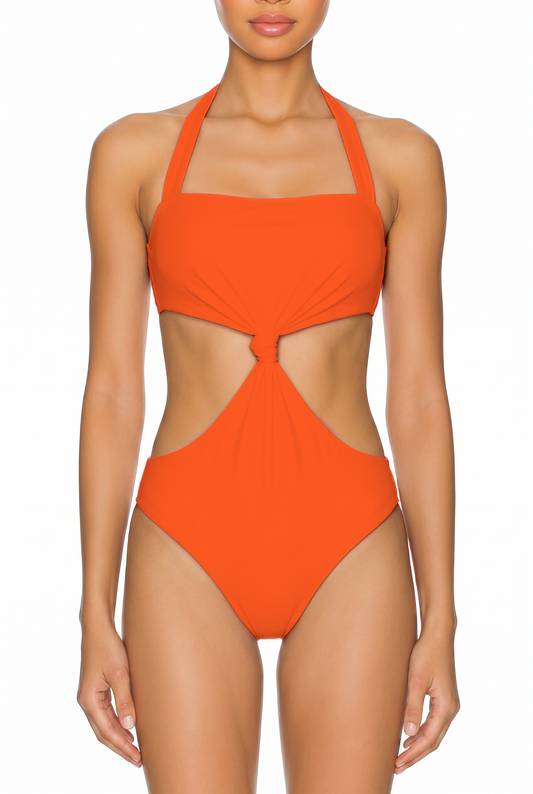 Halter Knot Cutout One-Piece | SWOP012