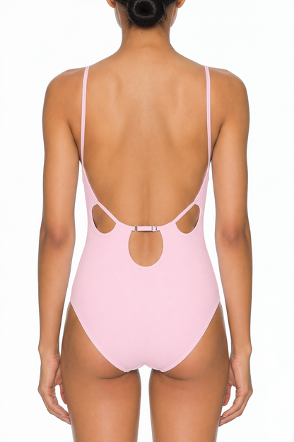 V-Neck Cutout Back One-Piece | SWOP014