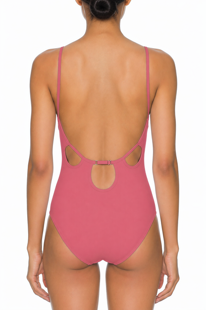 V-Neck Cutout Back One-Piece | SWOP014