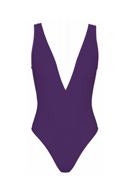 Deep V-Neck Low Back One-Piece | SWOP025