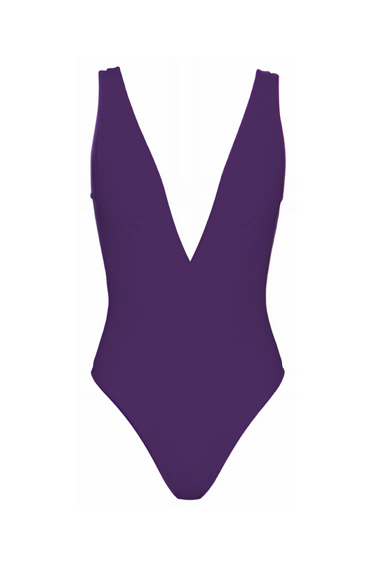 Deep V-Neck Low Back One-Piece | SWOP025