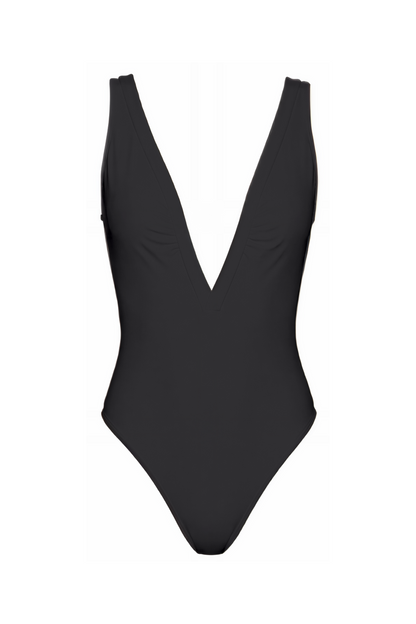 Deep V-Neck Low Back One-Piece | SWOP025