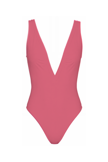 Deep V-Neck Low Back One-Piece | SWOP025