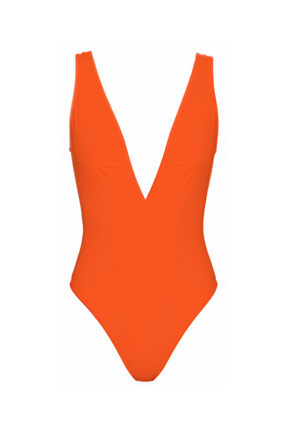 Deep V-Neck Low Back One-Piece | SWOP025