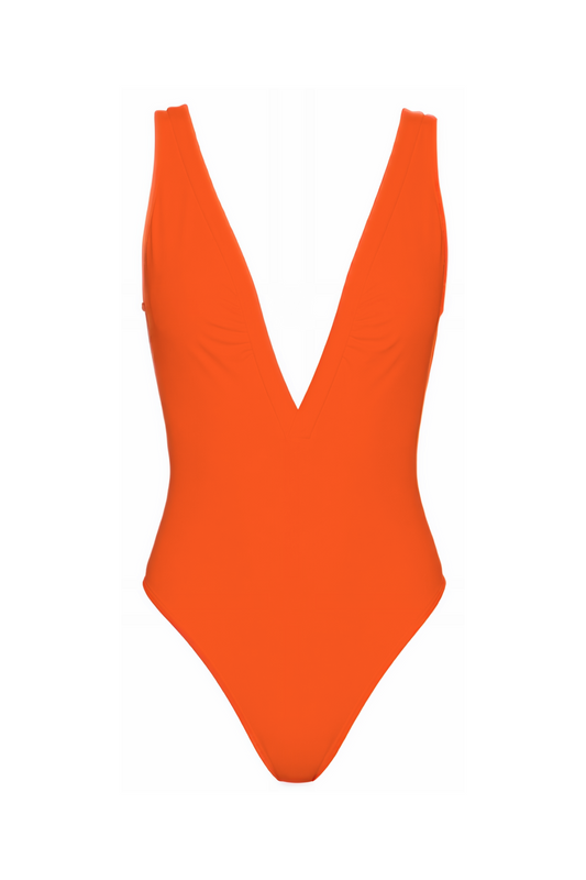 Deep V-Neck Low Back One-Piece | SWOP025
