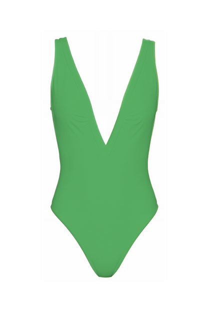 Deep V-Neck Low Back One-Piece | SWOP025