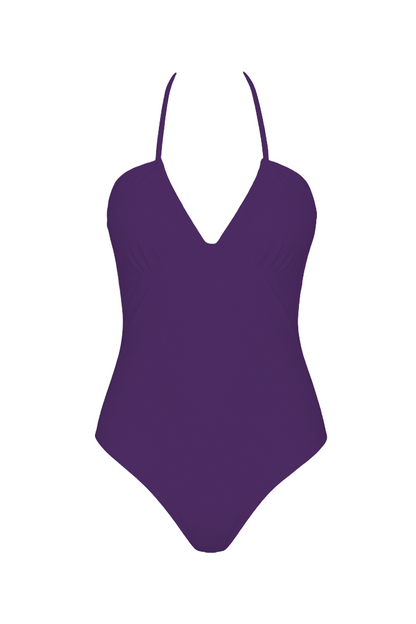 Halter V-Neck Open Back One-Piece | SWOP027