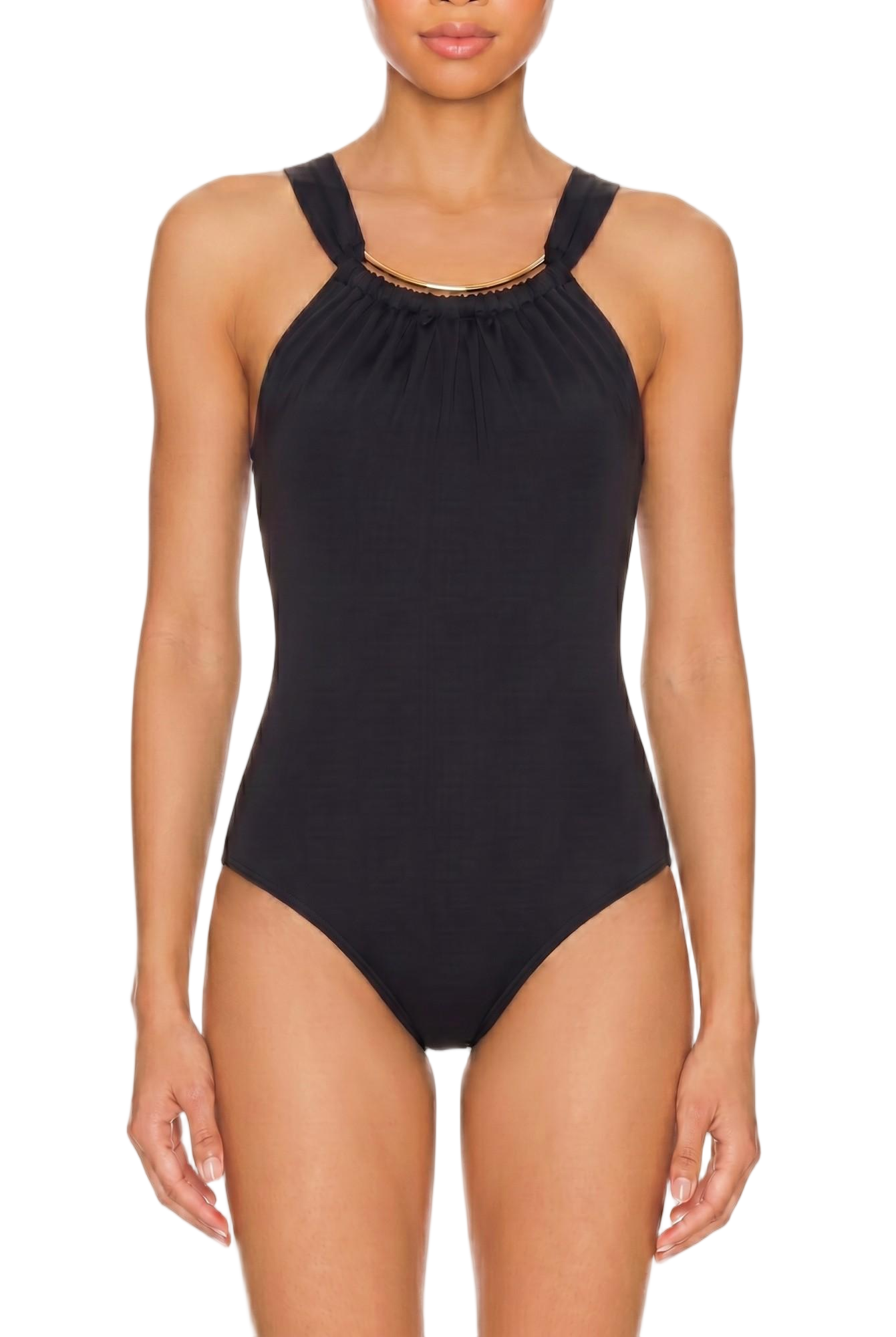 Halter One-Piece with Open Back and Crisscross Straps